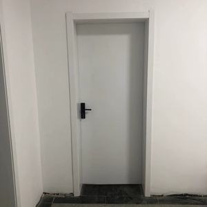 Porte intérieure en <span class=keywords><strong>bois</strong></span> composite massif, porte blanche unie avec <span class=keywords><strong>peinture</strong></span> PVC écologique insonorisante en cristal de carbone <span class=keywords><strong>pour</strong></span> hôtels et villas - Product Image 6