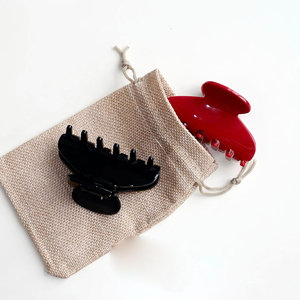 Barrette à cheveux en acétate rouge cerise haut de gamme, pince à cheveux Em <span class=keywords><strong>Jay</strong></span> pour femmes, acétate de plastique recyclé, style français, pinces à cheveux pour femmes - Product Image 4