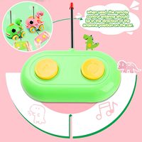 Jouet de voiture de dessin animé RC avec Dino Rider pour enfants Vert (27MHz) et rose (49MHz) Amusement intérieur/extérieur, musique et effets sonores Dino détachable