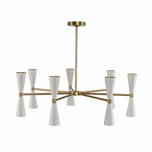 Lustre Spoutnik inspiré du milieu du siècle avec lampe décorative à double éclairage LED - Product Image 1