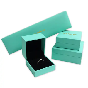 <span class=keywords><strong>SESI</strong></span> nuevo diseño barato papel verde 'joyería' caja embalaje collar pulsera pendiente joyería papel conjunto caja con terciopelo - Product Image 1