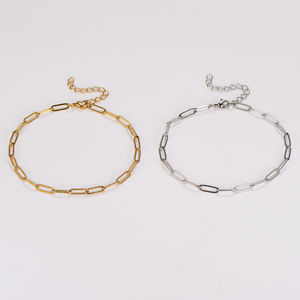 बोहो शैली 18k सोने की प्लेटेड स्टेनलेस स्टील के टैंक वाटरप्रूफ पेपर क्लिप लिंक चेन - Product Image 5