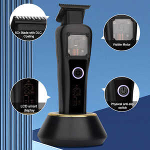 Cortador de cabello inalámbrico profesional Motor <span class=keywords><strong>vector</strong></span> 9500rpm DLC cuchilla barbero cortador de cabello hombre - Product Image 4