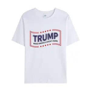 Blanco Zwaar Gewicht Oversized T-Shirt Afdrukken Heren T-Shirts Maken Amerika Weer Geweldig Maga T-Shirt Custom100 Katoen