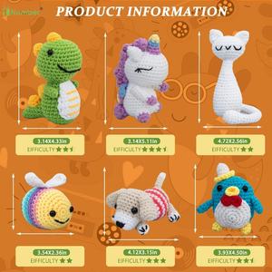 Acheter en gros de nouveaux adultes enfants débutants apprendre cadeau d'anniversaire de vacances chat orange <span class=keywords><strong>facile</strong></span> à tricoter fil doux <span class=keywords><strong>crochet</strong></span> Kit de <span class=keywords><strong>crochet</strong></span> - Product Image 3