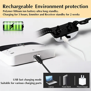 Valla Electrónica Inalámbrica Inteligente 2 en 1 para Mascotas, Nuevo Diseño, <span class=keywords><strong>Collar</strong></span> de Adiestramiento para Ladridos de Perros, Impermeable, Ajustable, con Vibración, Hecho de Plástico - Product Image 3