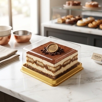 Boîte à gâteau en plastique PET écologique avec couvercle transparent 113x113x60mm, petite boîte pour pain, biscuits, pâtisserie, sushi, desserts, emballage alimentaire