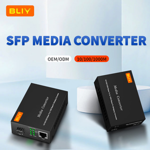 BLIY POE Fiber Optic Media Converter 10/100/1000M SFP RJ45 Single Mode <b>Adaptive</b> Ethernet Transceiver 1310nm 1550nm 20km Indoor - Product Image 2