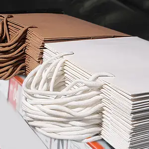 Personnalisé imprimé votre propre logo emballage en carton blanc brun Kraft cadeau artisanat sac en papier