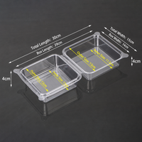 Boîte à hamburger jetable transparente en PET avec couvercle, conteneur alimentaire transparent à clapet pour hamburgers, restauration rapide, à emporter, café