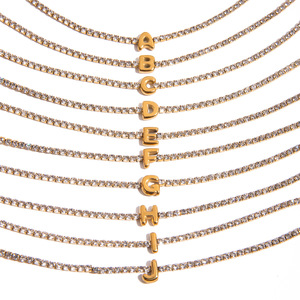 Fabricant de bijoux personnalisés en gros, <span class=keywords><strong>bracelet</strong></span> à chaîne avec nom en acier inoxydable plaqué or 18 carats, lettre <span class=keywords><strong>arabe</strong></span>, mode et haute qualité - Product Image 4