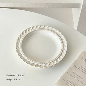 Assiette à dîner en porcelaine jetable de style français moderne, glaçure, haute qualité, motif uni, assiette à dessert, gâteau, plateau, fête - Product Image 6