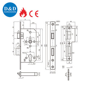 Door <strong>Lock</strong> CE EN 12209 Fire Rated High Security Door Hinge Stopper <strong>Mortise</strong> <strong>Lock</strong> <strong>Set</strong> for Metal Door - Product Image 6