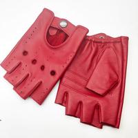 Guantes de Ciclismo Personalizados OEM de Invierno con Pantalla Táctil, Cierre Magnético, Medios Dedos, Resistentes al Viento, Antideslizantes, de Piel de Oveja, para Motocicleta, Venta al Por Mayor
