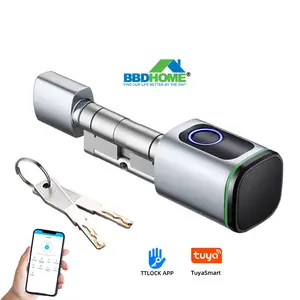 BBDHOME Tuya Ttlock Finger abdrucks chloss Einstellbarer WiFi BLE Digitaler Türschloss Smart Zylinder mit mechanischem Schlüssel