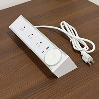 Multiprise industrielle en alliage d'aluminium Blue Shark à fixation par pince, 4 prises CA US, USB-A/Type-C PD, charge rapide, chargeur rapide