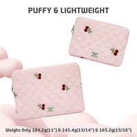 Housse pour ordinateur portable rembourrée et douce de 13-14 pouces, 16 pouces, pour MacBook Air/Pro, motif fleur de cerisier, sac pour ordinateur portable matelassé pour femmes
