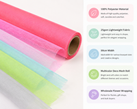 Rouleau de tissu non tissé chimique en polyester 1025H 25 g/m² 50 cm pour emballage floral
