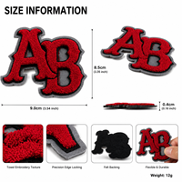 Patch brodé en chenille double couche personnalisé OEM, motif lettres grecques, pour sweats à capuche streetwear, vestes Letterman et marques de vêtements