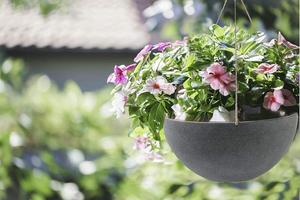 Jardineras colgantes macetas grandes de resina de 13,2 pulgadas para exteriores, jardineras para plantas de jardín, gris grande, Juego de 2 - Product Image 6
