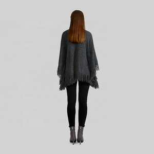 KD produttore di maglieria stile scialle moda personalizzato maglione <span class=keywords><strong>con</strong></span> girocollo e fondo sfrangiato a maniche lunghe maglioni da donna - Product Image 5