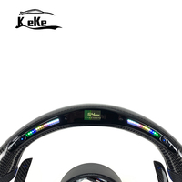 Volant en cuir perforé noir en fibre de carbone LED pour BMW F10 F20 F30 F32 F36 M3 F80 M4 F82 M2 F87 M5 F90 E90 E92