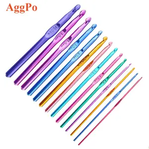 Colored Single End Crochet 2 to 10 MM Handmade Sweater Needle Knitting Tools Aluminum Handcraft Yarn Weaving Crochets