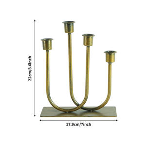 Candelabro Decorativo Ecológico en Forma de U, Candelabro Artístico de Metal con Cuatro Cabezas, Portavelas Europeo - Product Image 3