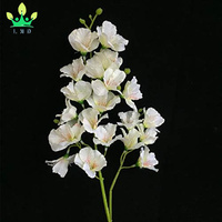 Bunga anggrek buatan bunga putih Hibiscus Hollyhock sutra untuk centerpiece pernikahan rumah bunga dapur meja makan dekorasi bunga