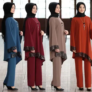 ramadan eid mubarak dubai abaya turkey muslim hijab dress set two piece caftan islam clothing