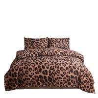 Housse de couette à imprimé léopard personnalisable, taies d'oreiller douces et respirantes, ensemble de housse de couette simple et élégante pour la maison