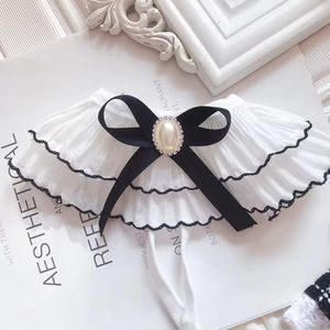 Fashion Polyester Pet Accessories Floral <b>Dog</b> Lace <b>Bandana</b> Scarf with Sweet Cat Pearl Bowknot - Product Image 6