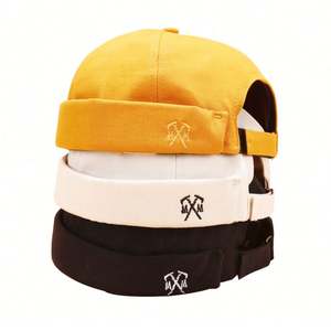 Gorro Marinero sin Visera de Algodón con Borde Enrollado, Estilo Casual Urbano, Unisex, para las Cuatro Estaciones - Product Image 1