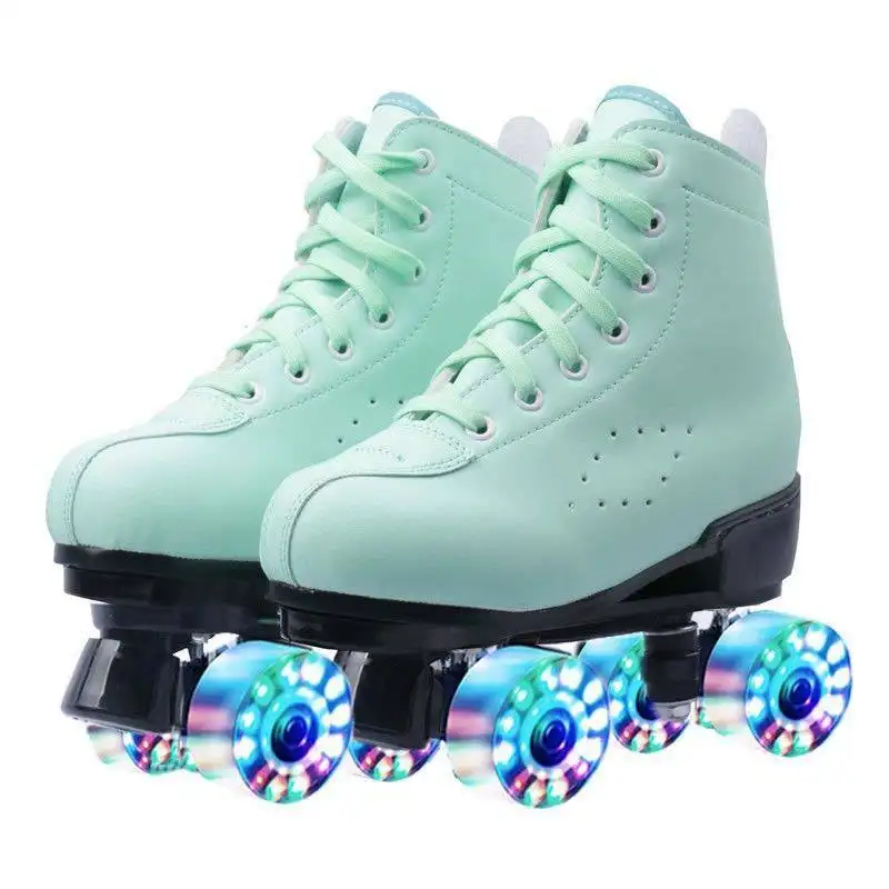 Nuevo producto Zapatillas de Skate Double Row Four 4 Wheel Roller-Skate Shoes