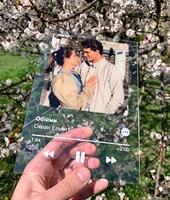 Affiche personnalisée en acrylique pour couple, avec photo et texte commémoratifs de mariage, pour la décoration de salons, de bureaux à domicile, ou comme cadeau (sans cadre)