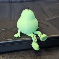 Beweegbare, peer-vormige figuur, 3D-geprint, gearticuleerd fruitfiguur, decoratie voor bureau, tafel of thuis, cadeau