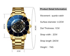 Montre de sport de luxe pour homme en acier inoxydable avec calendrier, <span class=keywords><strong>GPS</strong></span>, cadran en cristal exquis et boucle - Product Image 6