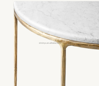 Table console Demilune à cadre en métal massif de haute qualité, design moderne, meubles personnalisables en marbre pour le salon