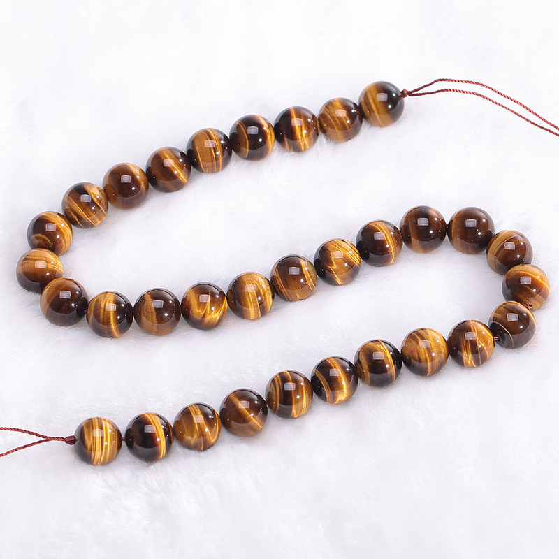 Loose Gemstone Yellow Tiger Eye Beads for Jewelry Making Various Colors Green Red Obsidian Jasper Ruby Garnet