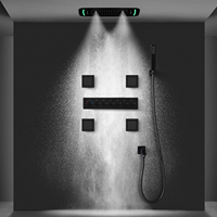 Douche intelligente moderne à 6 fonctions avec jet de pluie, cascade et jets de pulvérisation corporelle, ensemble de douche LED