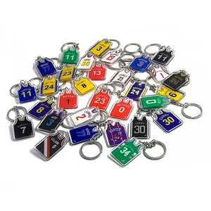 Porte-clés acrylique basket-ball étoile pendentif sac cadeaux créatifs des fans porte-clés