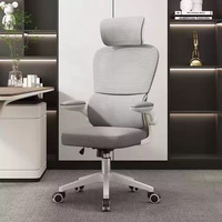 Chaise de bureau ergonomique en maille personnalisable en usine, dossier haut, appui-tête réglable, pour bureau à domicile