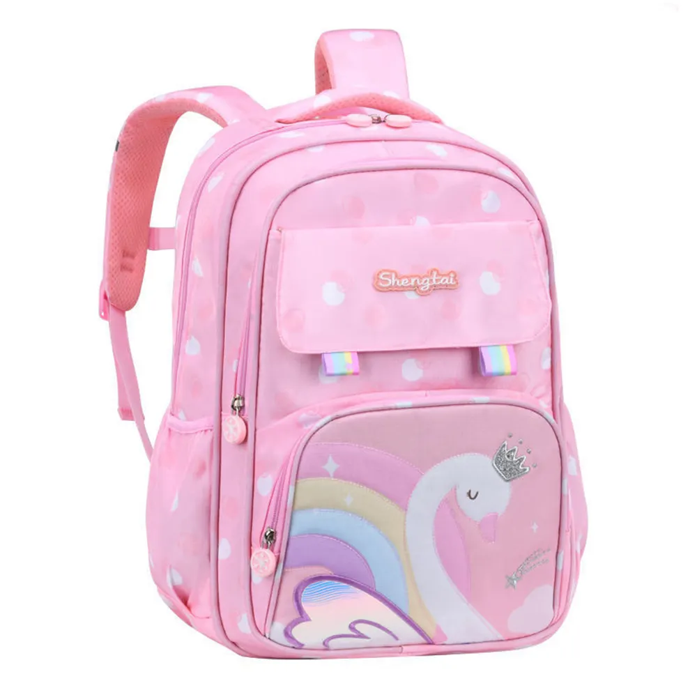 Hot Sale Waterproof Child kids girl Princess Rainbow Swan Mermaid Pupil Backpack Durable School Bags for Girls