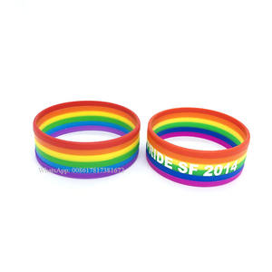 Fabrik Nach <span class=keywords><strong>standard</strong></span> größe regenbogen homosexuell stolz silikon souvenir armband armband - Product Image 1