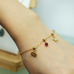 Acero inoxidable intercambiable reemplazable ajustable PVD joyería delicada letra encanto pulsera con dijes impermeables - Product Image 4