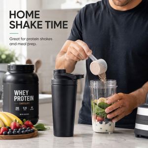 Custom logo 24 oz Insulated Metal <b>Shakers</b> <b>Bottles</b> Cup for <b>Protein</b> Mixes and Pre Workout Leak Proof Stainless Steel <b>Shaker</b> <b>Bottle</b> - Product Image 2