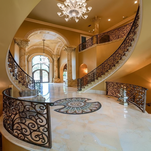 ราวบันไดเหล็กดัดคุณภาพสูงและดีไซน์ราวบันไดเหล็กแบบคลาสสิกสำหรับใช้ในโรงแรม ทนทานต่อการเกิดสนิม รับประกัน 5 ปี - Product Image 5