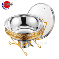 Goldener Abdeckdeckel für Chafing Dish, Gastronomiebedarf, Umweltfreundlicher Edelstahl-Speisenwärmer für Hochzeiten