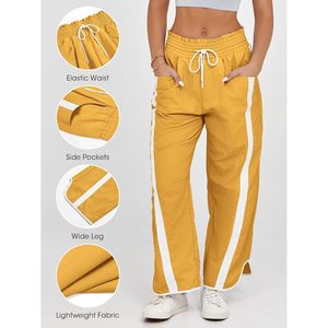 Pantalon large décontracté pour femme, taille élastique, couleur contrastée, style Y2K - Product Image 3