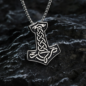 Collar con Colgante de Lobo Celta y Ancla de Acero Inoxidable para Hombre, Estilo Nórdico, Joyería de Regalo - Product Image 4